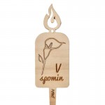 Lesena svečka na pik Lilija - v spomin